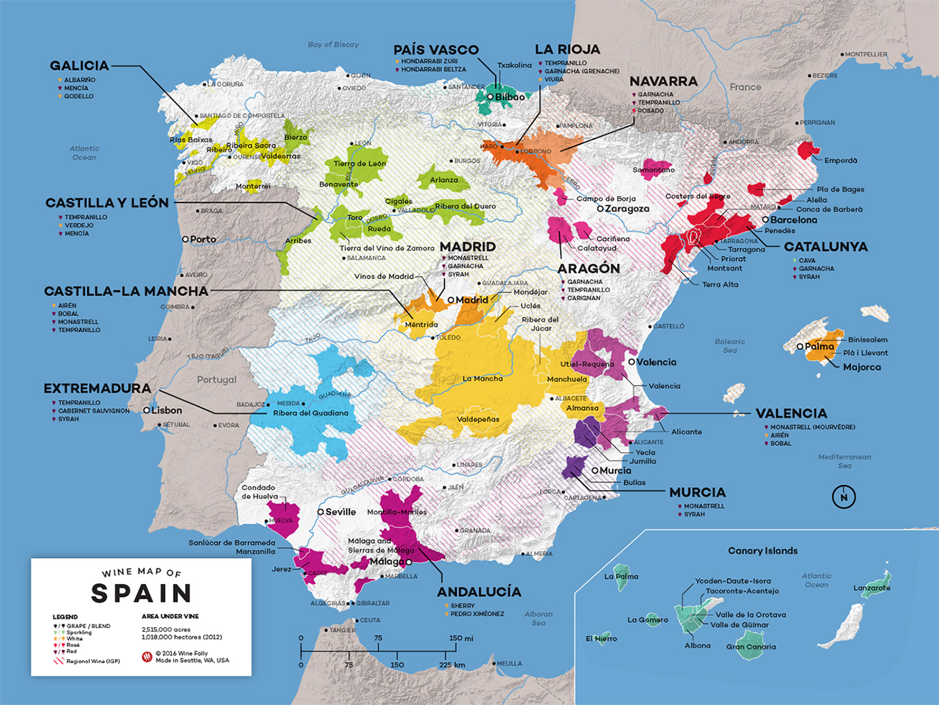 Explore Spain Wine Map